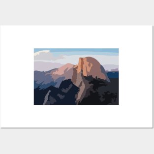 Half Dome in Yosemite National Park Digital Painting Posters and Art